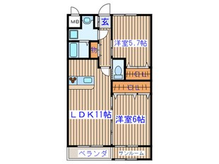 シェ・ブランシュⅡの物件間取画像